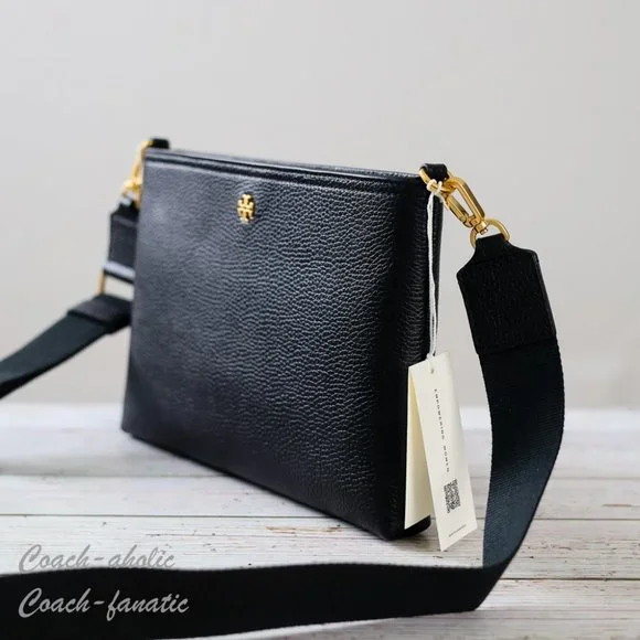 NWT Tory Burch Blake Swingpack Leather Crossbody Bag in Black Bags